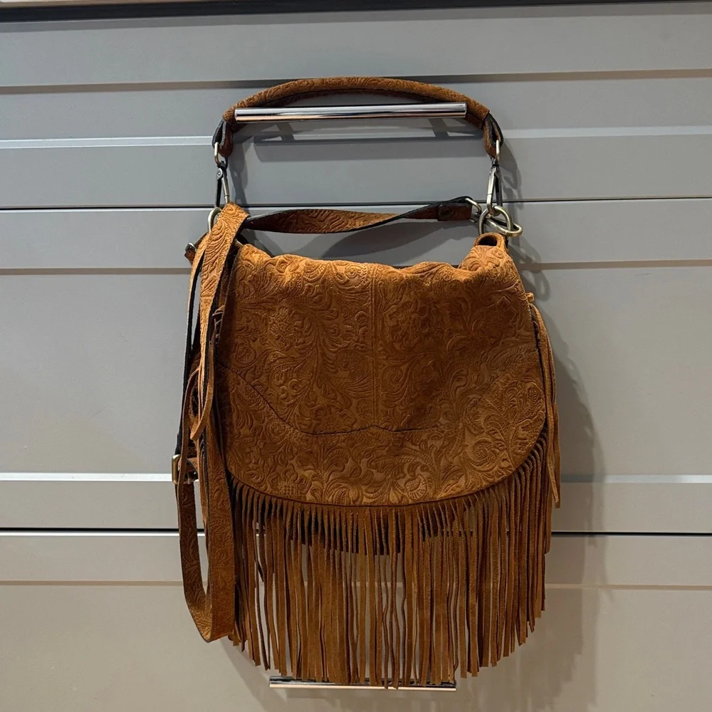 Sundance Suede Fringe Shoulder Bag - Picture 1 of 6